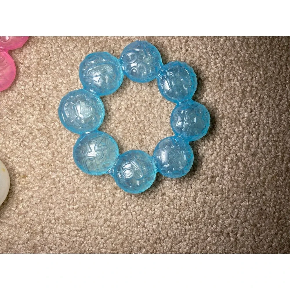 Lot of 5 Baby Teether Toys Infantino Bright Starts RaZbaby & Silicone Feeder